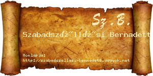 Szabadszállási Bernadett névjegykártya