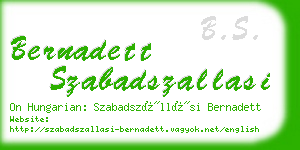 bernadett szabadszallasi business card